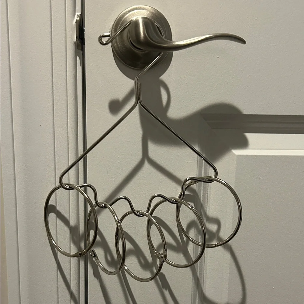 Silver Open Ring Closet Organizer For Scarf, Tie, Belts
